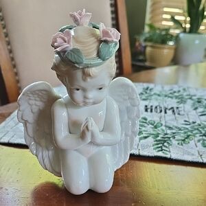Angel Decor Accent with Floral Crown